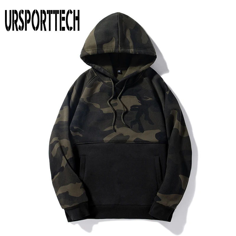 Мужская камуфляжная Толстовка URSPORTTECH новинка 2019 модная толстовка с капюшоном
