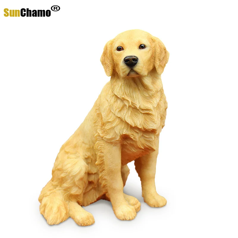 Модная модель золотистого ретривера сидящая собака животного поделки для