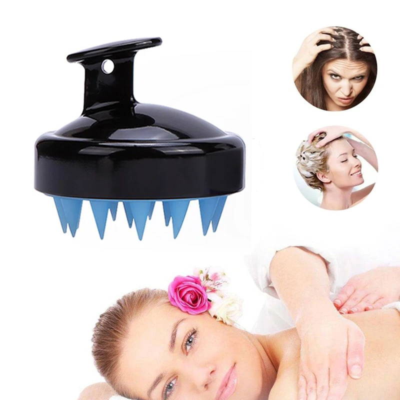Ручной силиконовый шампунь для кожи головы Массажная щетка мытья волос расческа