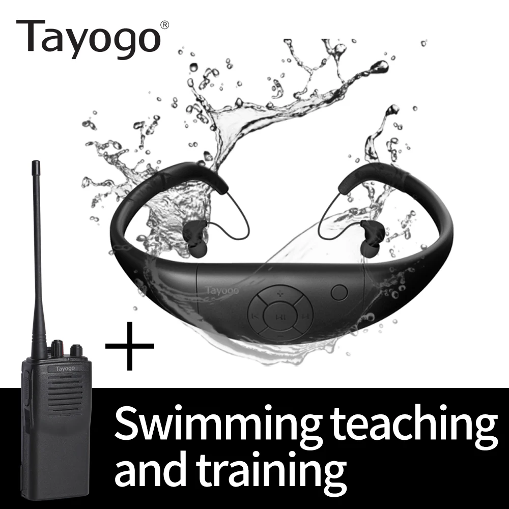 Беспроводной передатчик Tayogo IPX8 для обучения плаванию с FM приемником|MP3-плееры| |