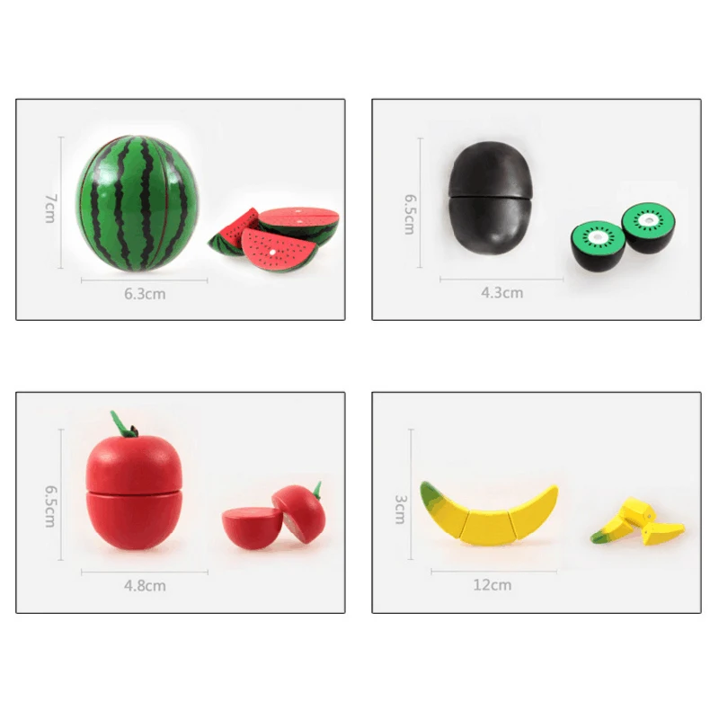 10 шт./компл. Обучающие магнитные игрушки для детей фрукты овощи Детские
