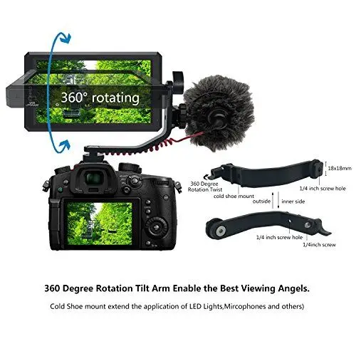 ANDYCINE A6 5 7-дюймовый монитор HDMI 1920x1080 8 в пост. Тока выход питания поворотный