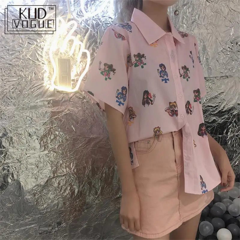 Розовая футболка с коротким рукавом и рисунком моряка Муна женская в стиле