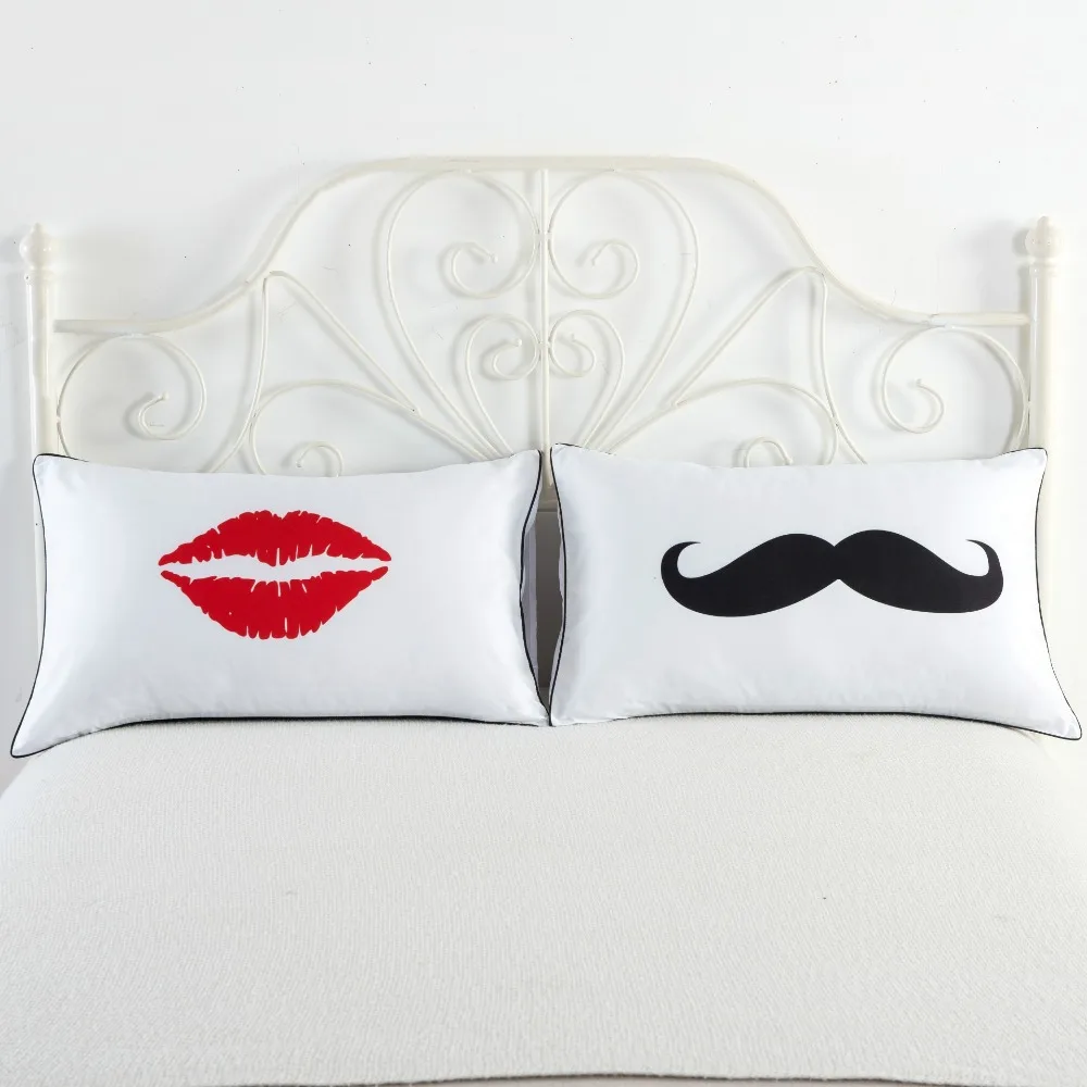 

Double Bed Pillowcases Rectangle PC02 48*74cm Pillow Case Couple Wedding Bed Home Living Room Decorative Pillow Covers