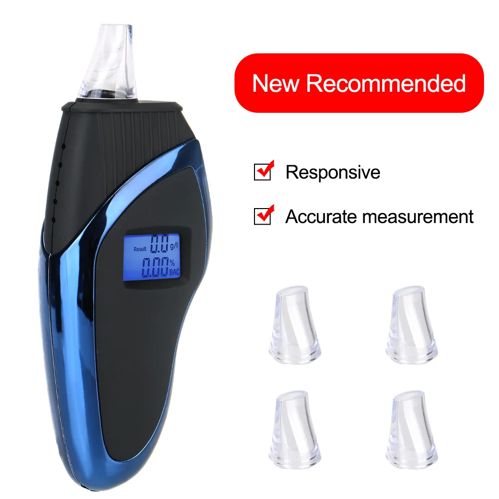 

Breathalyzer Analyzer Alcohol Breath Tester Digital Alcohol Tester Handheld LCD Detector With Lanyard