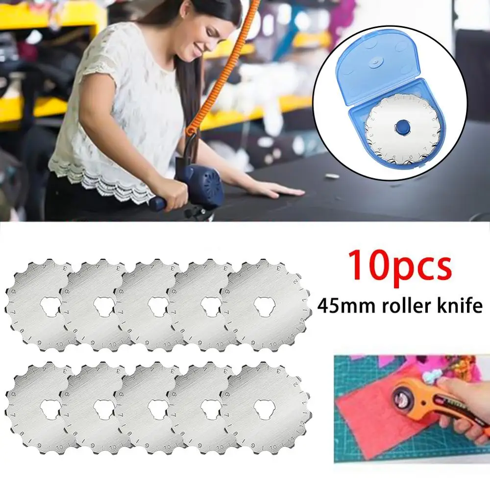 

5/10pcs 45mm Circular Cutting Rotary Cutter knife Patchwork Fabric Leather Refill Blades Arts Crafts Sewing Quilting Tool