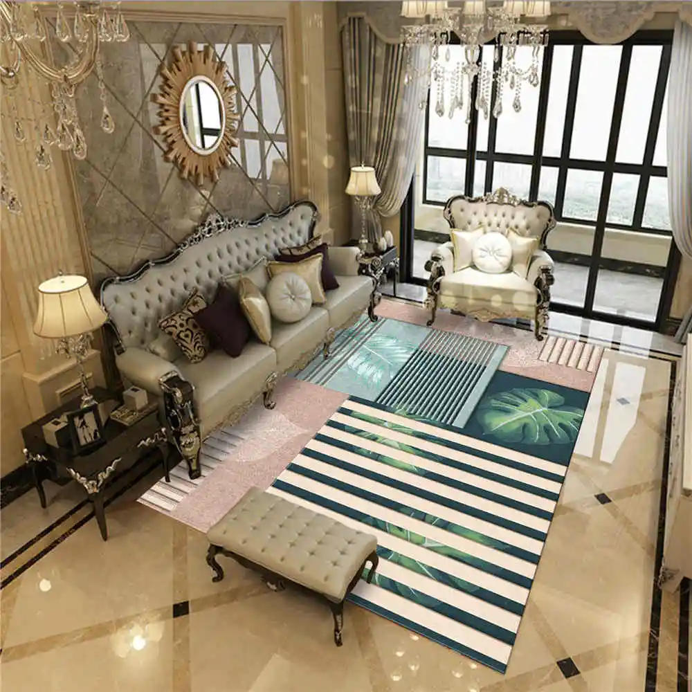 Скандинавский геометрический детский коврик фланелевый Противоскользящий для