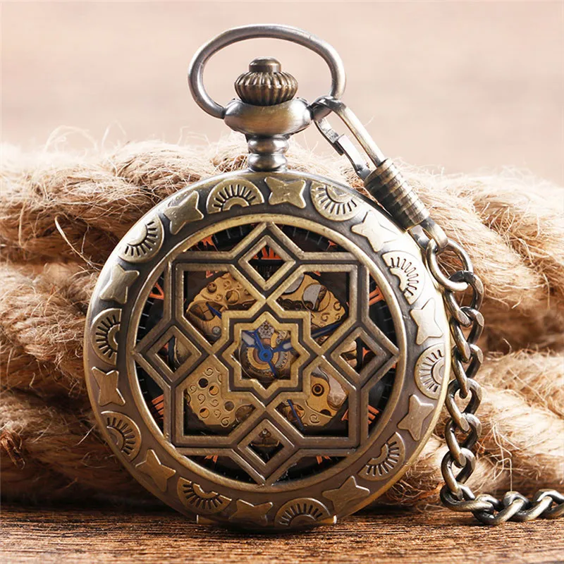 

Antique Pocket Watch Retro Handwind Mechanical Watches for Men Women Roman Number Dial with Pendant Chain Clock Reloj Gift