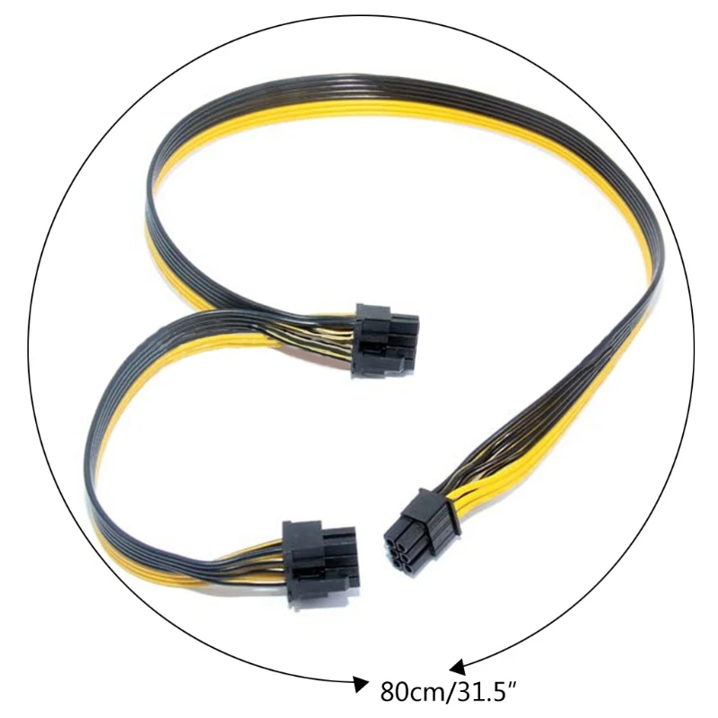 

6 Pin to Dual 8 Pin (6+2) Graphic Card Power Supply Cable Splitter Power Cable Connector Extender for Computer Case