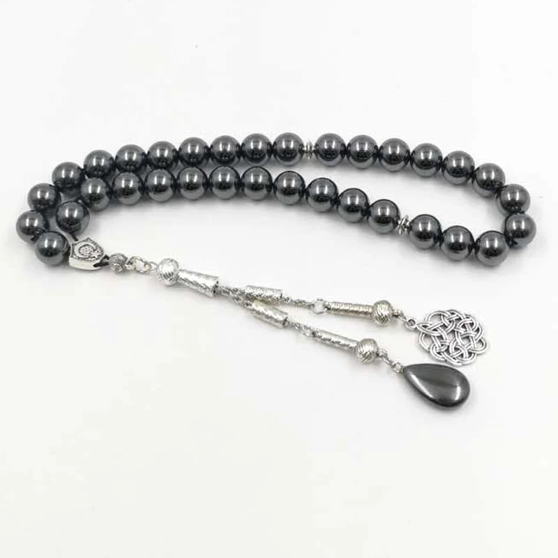 Гематит тасбих мисбаха мусульманские четки 33 бусины исламский камень браслет