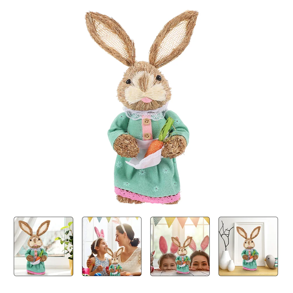 

2 шт., соломенные фигурки кроликов