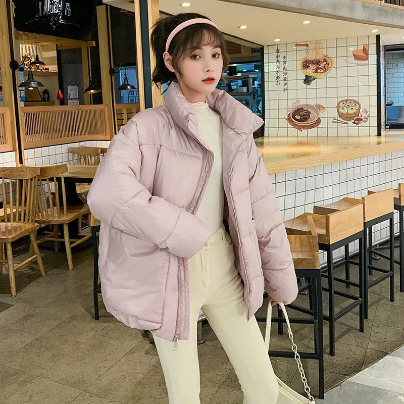 

Casual style short padded jacket 2020winter new Korean version of loose big pockets student fashion thickened bread jacket women