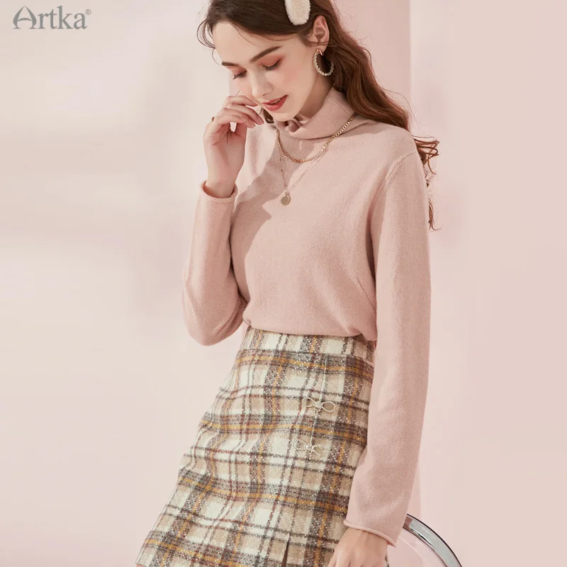 Женский кашемировый трикотажный свитер ARTKA разноцветный мягкий Трикотажный с