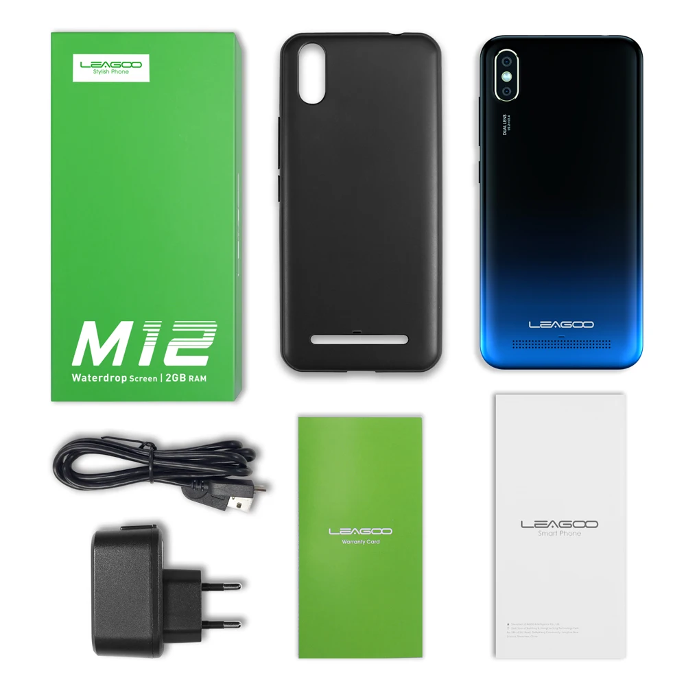 LEAGOO M12 Android 9 0 смартфон 2 ГБ + 16 Гб 5 7 "Капля воды Экран 8 Мп с двумя sim картами 4G ПОС