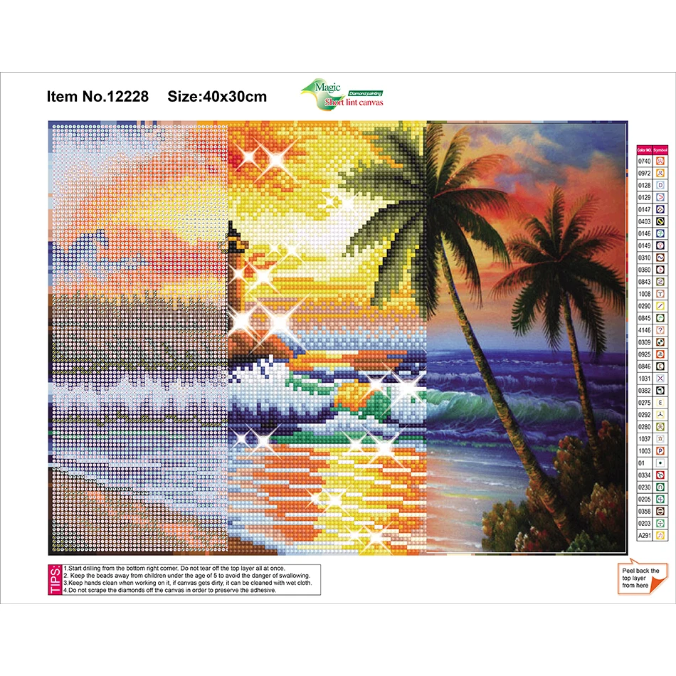 

5D Round Diamond Painting Seaside Scenery In The Sunset Mosaic Cross Stitch Resin Full Diamond Embroidery Landscape Home Decor