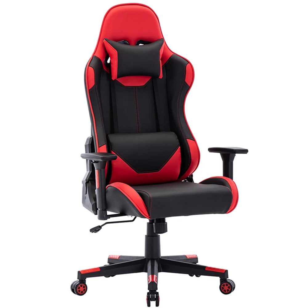 

Car style game chair, PU leather high ba chair, ergonomic design, with adable armrest and lumbar port
