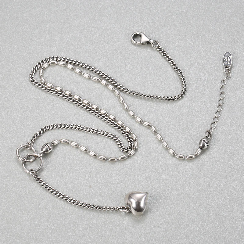 Ожерелье Kinel в форме сердца может быть Двухслойное составное корейское ювелирное