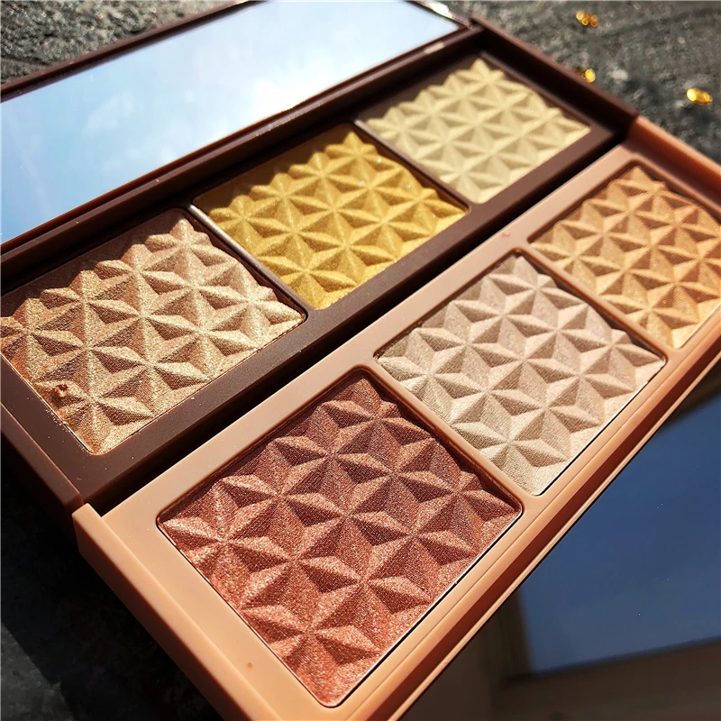 3 цвета мерцающий хайлайтер бронзер палитра текстура контур пудра база