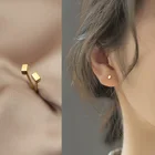 Женские Простые прямоугольные серьги из серебра S925 пробы в Корейском стиле, характерные маленькие прямоугольные золотые серьги, Женские Ювелирные изделия