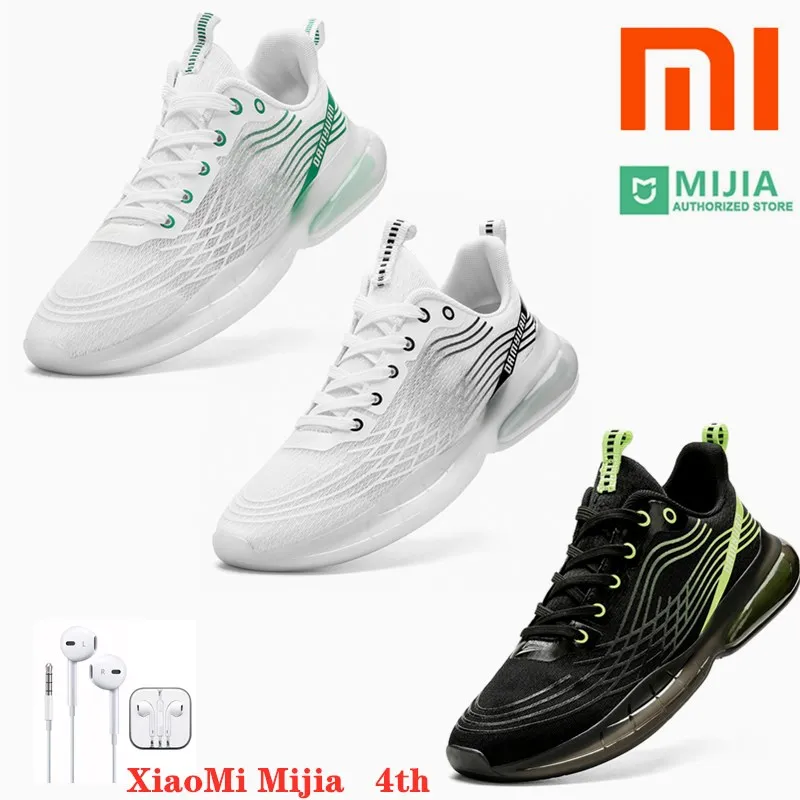 

XiaoMi Mijia Men Sport Shoes Sneakers Sneaker 4 4th Men Running Lightweight Breathable 4D Fly Woven Upper Washable