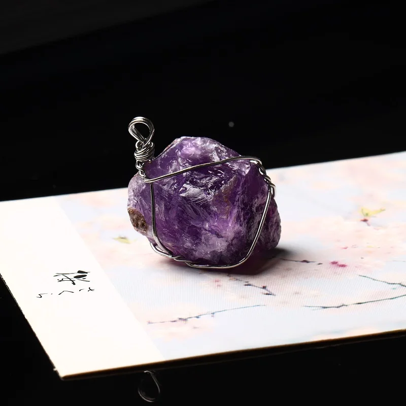 

1 шт. натуральный кристалл Аметист нестандартный кулон кварцевые минеральные ювелирные изделия декоративные аксессуары DIY подарок ювелирн...
