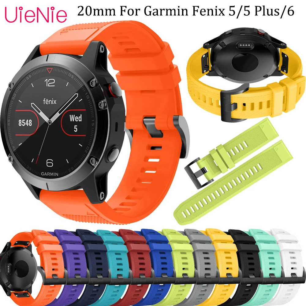 

New 20MM Quick Release Strap For Garmin Fenix 5 5P 6Watch Silicone Wrist Band For Garmin Fenix 5 Plus Easy Fit Wrist Band Strap