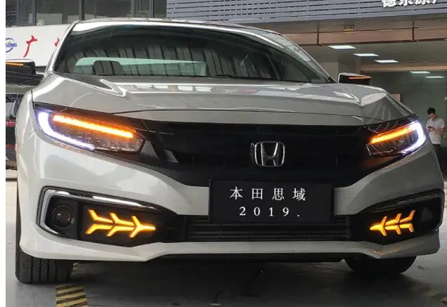Дневный ходовой светильник для Honda Civic 2019 светодиодный противотуманный фонарь DRL