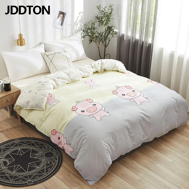 JDDTON классический Комплект постельного белья Happy Pink Pig постельное белье пододеяльник набор AB боковая Кровать Простыня Набор наволочка BE068