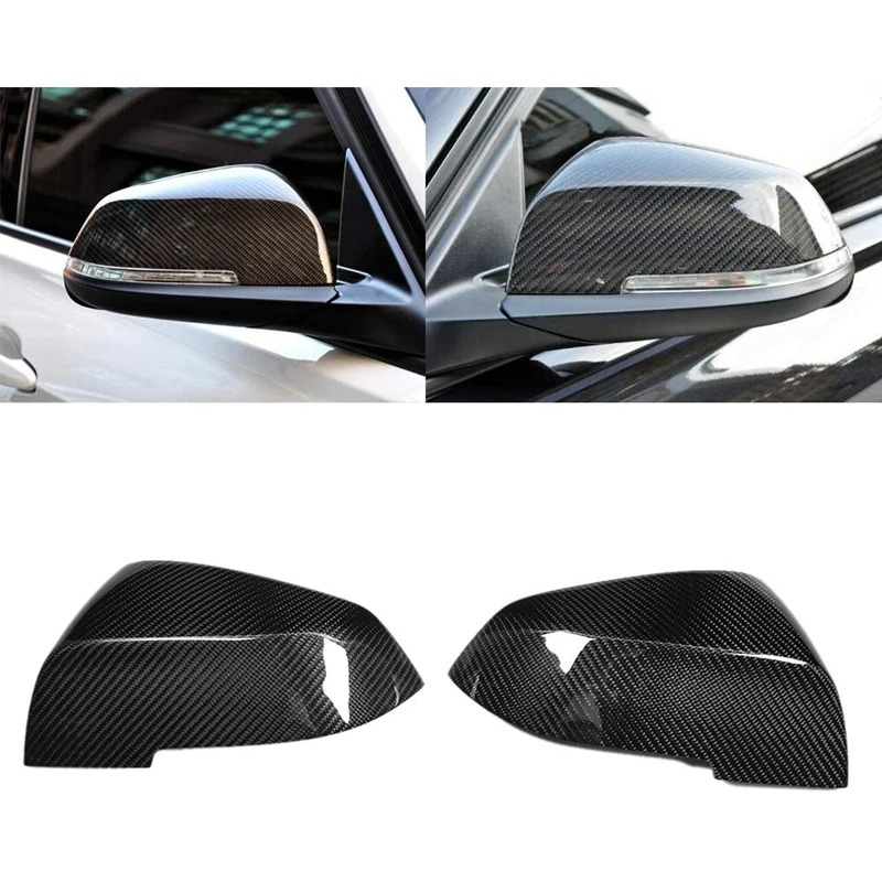 

NEW-Car RearView Mirror Cover Trim Rearview Wing Mirror Case Cover for BM-W 1/2/3/4 Series F30/F35/F31/F32 Carbon Fiber