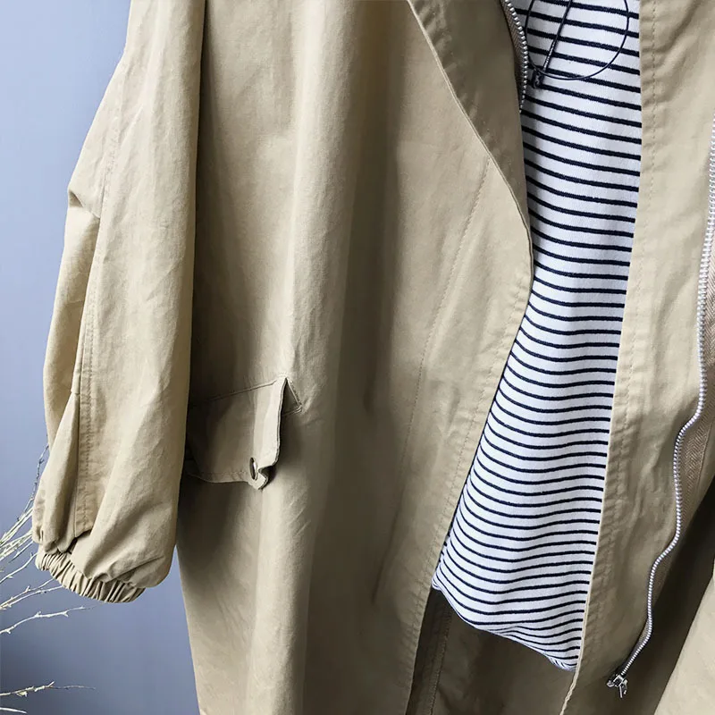 

Women's Autumn Coat Women's Windbreaker Solid Trench Women's Long Trench Coat Loose Casual Vintage Women's Coat 2021 New Korean