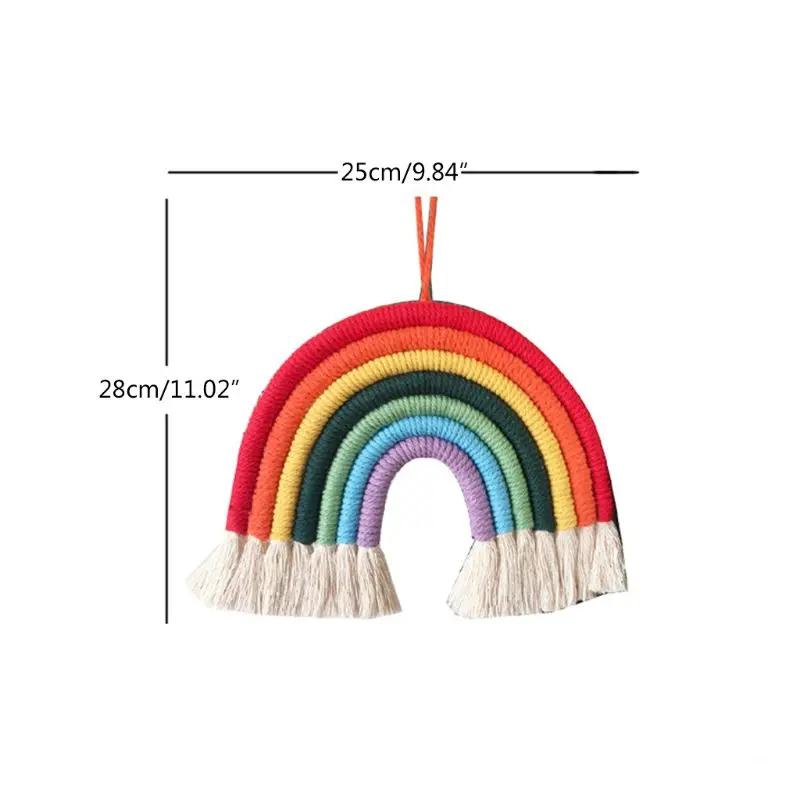 

Rainbow Tapestry Boho Rainbow Tassel Wall Hanging Ornaments Kids Room Decoration