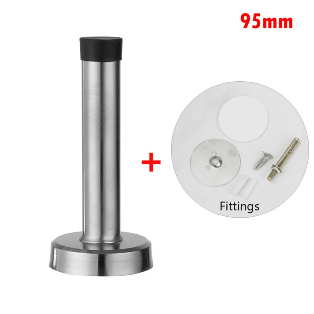 

Stainless Steel Doors Stops Rubber Catch Protector Silver & Black Anti-rust