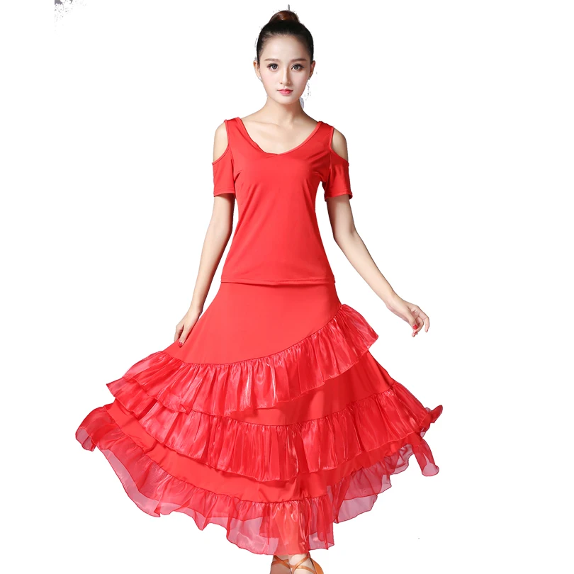 Женский костюм для танца вальса современный танцевальный соревнований юбка