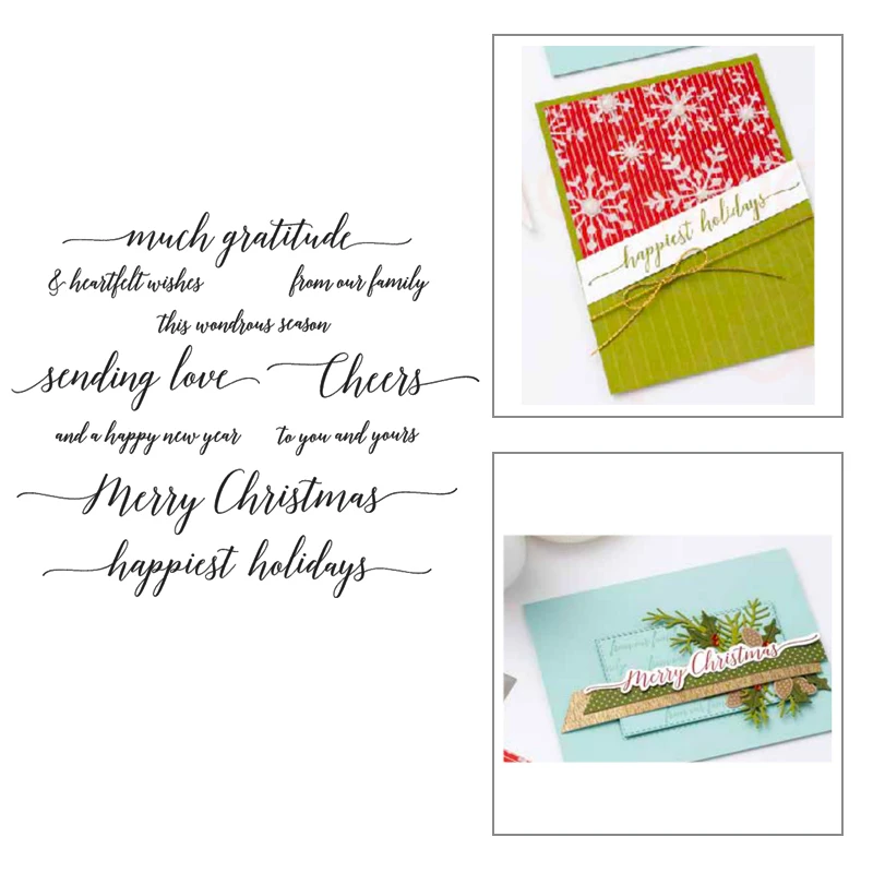 

French Christmas Clear Stamps Scrapbooking New Arrival 2021 Die Cut Stencils New Christmas Stencils for Decoration