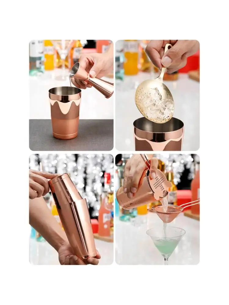 

11Pcs/set Stainless Steel Bar Set Cocktail Shaker Strainer Double Jigger Muddler Spoon Ice Tong Liquor Pourer
