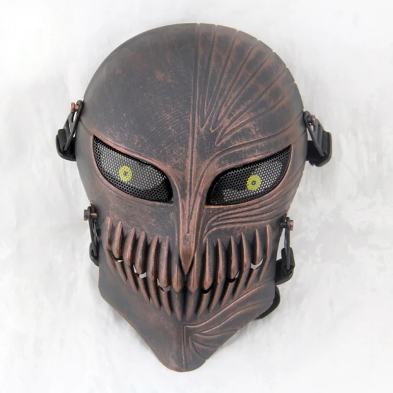 Red Bronze Death Ichigo Kurosaki Bleach Full Face Tactical Mask Skull Cosplay Halloween Wargame Military Army Airsoft Paintball Masks - Цвет: Red Bronze