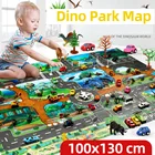 Детский зоопарк, динозавр, Дорожная карта автомобиля для мальчиков и девочек, Обучающие игрушки, мультяшный игровой ковер, детские игрушки, детские игровые коврики