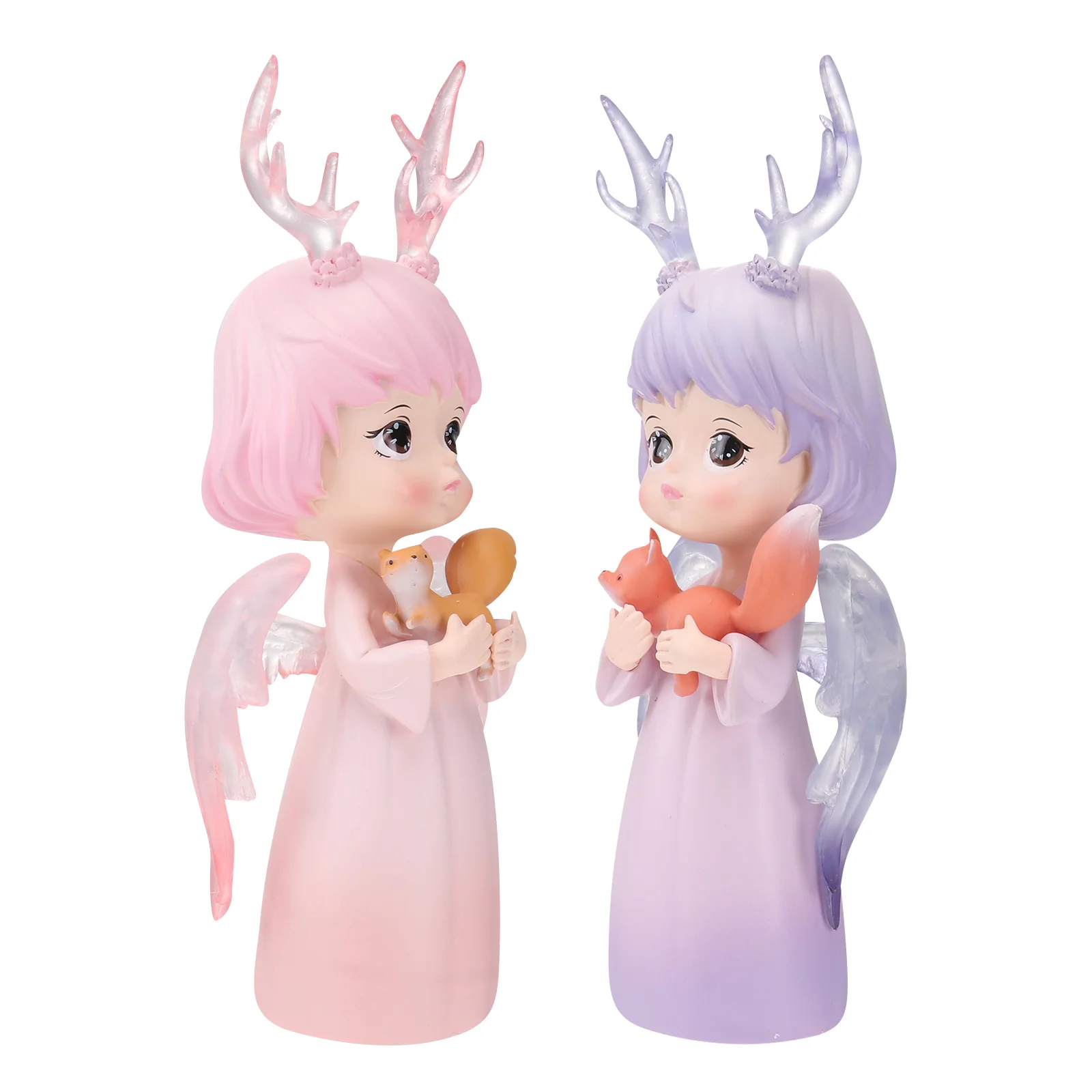 

2pcs Delicate Resin Antlers Angel Decors Delicate Bedroom Decors Scene Decors