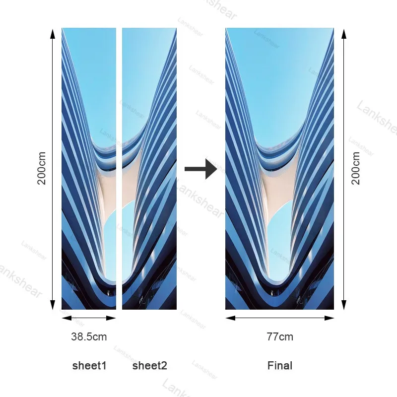 Самоклеящаяся 3d-наклейка на дверь черно-белая известная городская архитектура
