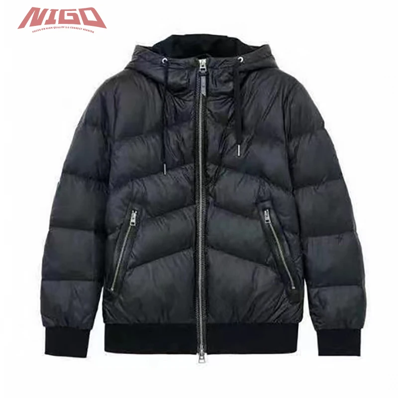 

NIGO 21ss кожаный пуховик с капюшоном # nigo5229