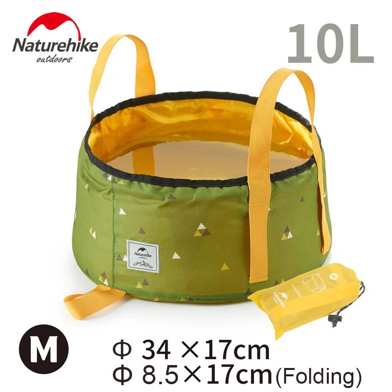 Green 10L 10L/16L дорожный складной водный таз для кемпинга, Сверхлегкий портативный водонепроницаемый таз для ног, для походов, рыбалки - Цвет: Green 10L
