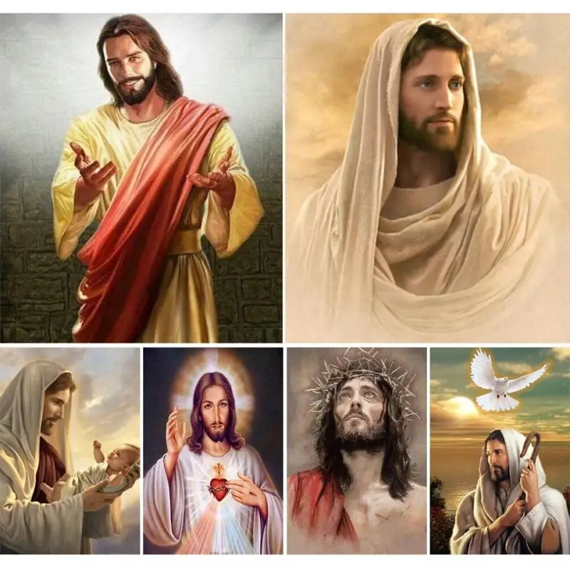 

DIY 5D Diamond Painting Religious Cross Stitch Full Square Drill Embroidery Jesus Christ Mosaic Picture Embroidery Home Decor