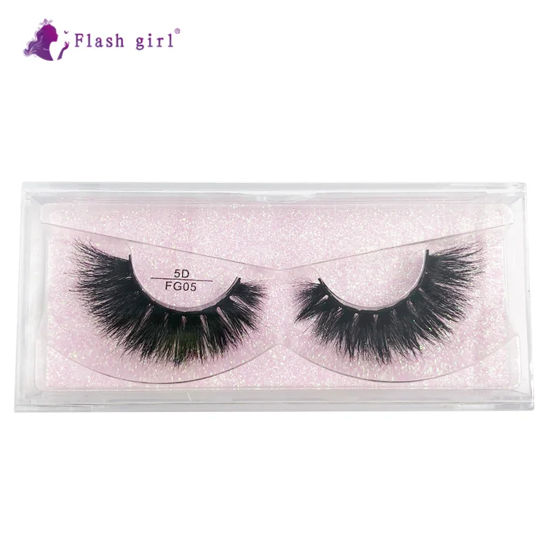 

Flash Girl Makeup Individual Luxury Lashes 1Pair 5D 100% Mink Eyelashes Natural Long Handmade Lashes FG05