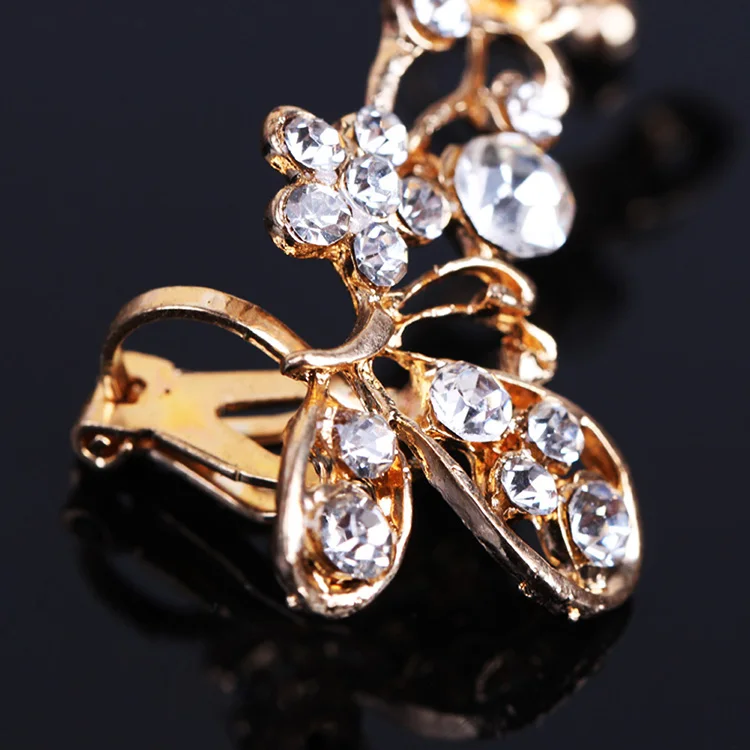 1 шт. Прямая поставка новый дизайн шикарные ретро серьги-клипсы в виде бабочки и