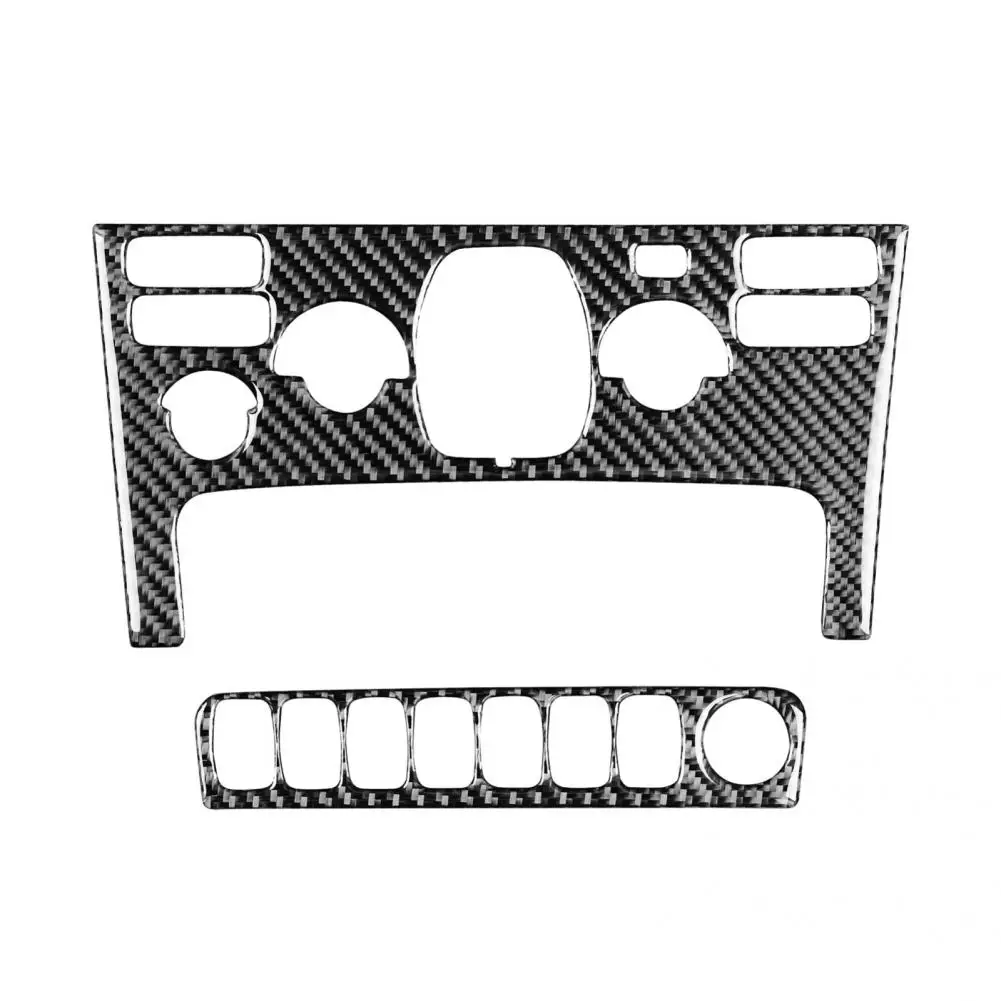 

Carbon Fiber 2Pcs Universal Carbon Fiber Conditioner Switch Panel Trim Cover Waterproof Panel Decal Easy Installation