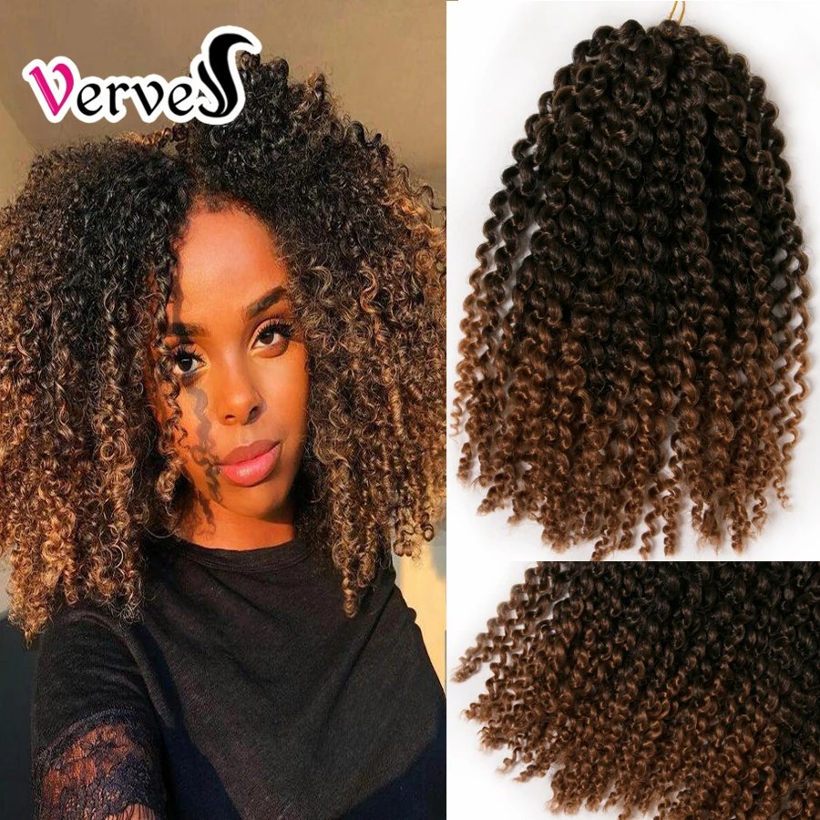 VERVES вязаные крючком волосы 60 г/упак. синтетические 12 дюймов вьющиеся косы Омбре