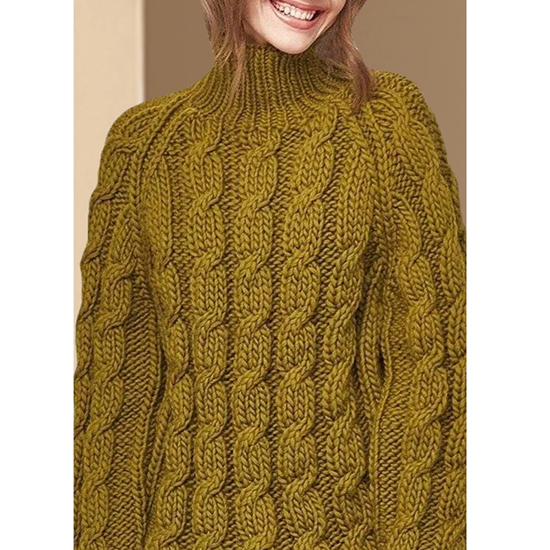 Women's Thick Turtleneck sweater 2019 Winter heavy Pullover Sweater Chunky cozy warm Autumn Hand-knit thick | Женская одежда