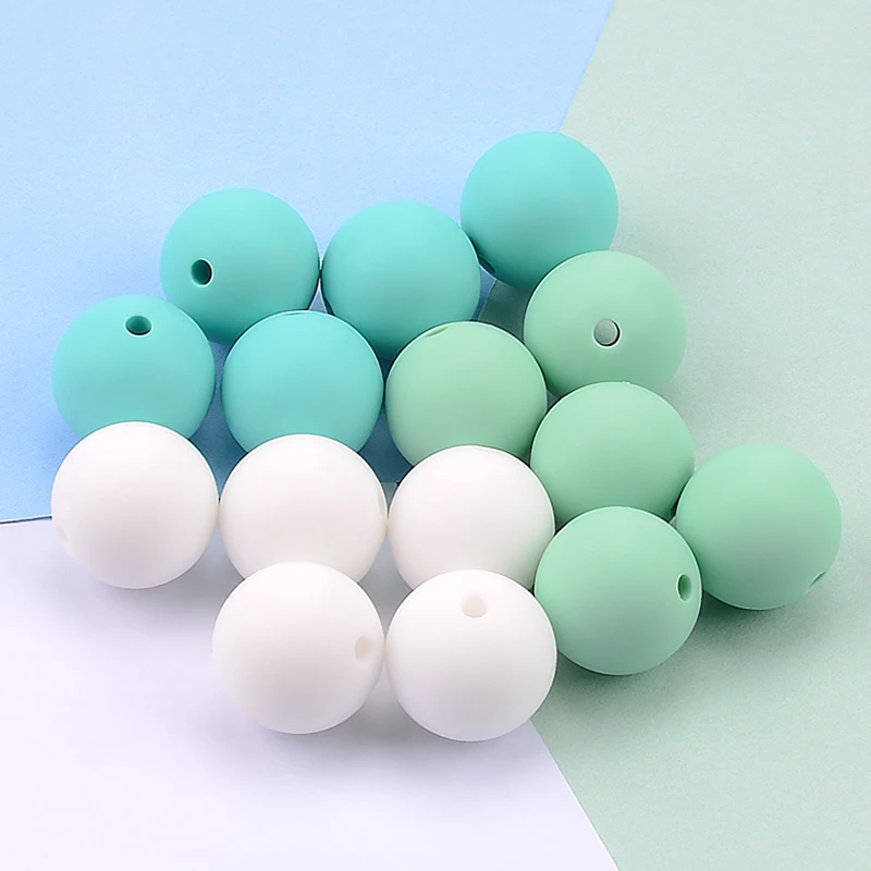 LOFCA 9 мм 20 шт./лот Силиконовые бусы для прорезывания зубов DIY Ювелирные изделия Игрушки для малышей пищевой прорезыватель BPA бесплатно жевательные красочные прорезыватели