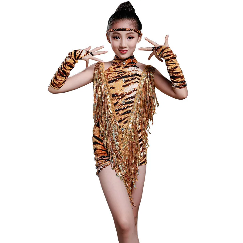 Детские леопардовые костюмы для девочек сексуальное платье детская одежда