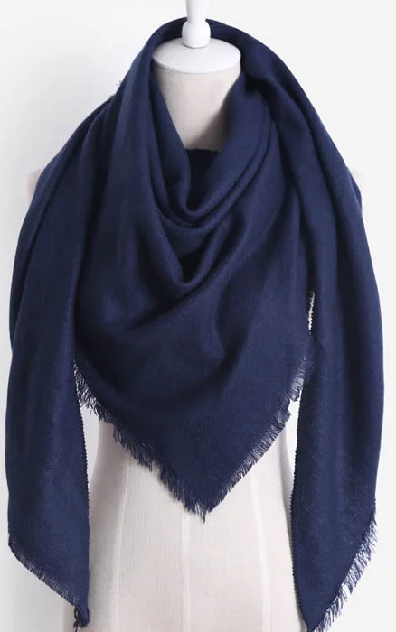 Новинка 2021 Модный зимний теплый треугольный шарф для женщин шаль из пашмины